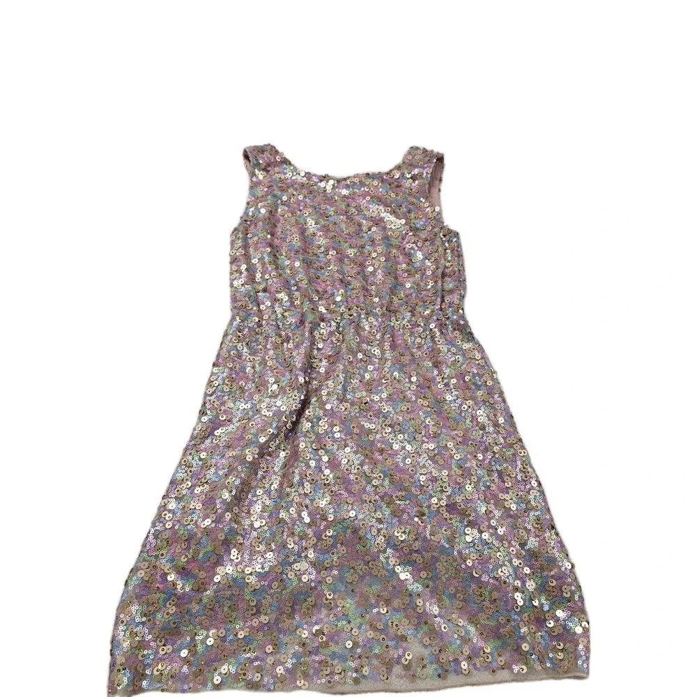Peek Girls Sequin Dress Size M 8 Pastel Multicolor Sparkly Party Holiday...